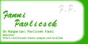 fanni pavlicsek business card